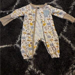 Mud Pie Safari Print Kids Bodysuit - Gray and Yellow 0-3m